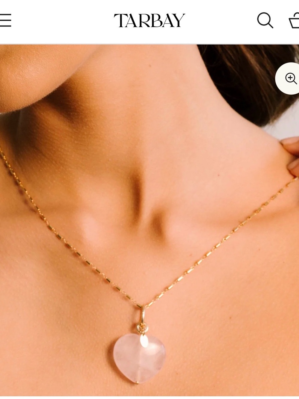 Tarbay Gold Chain Necklace with Pink Heart Charm